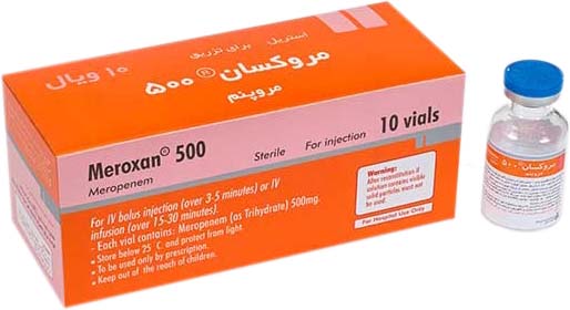 مروپنم  500mg پودر برای سوسپانسیون تزریقی