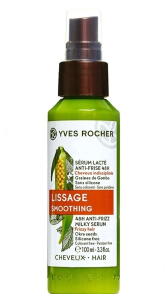 فراورده های حالت دهنده ،نرم کننده وتثبیت کننده آرایش مو (کرمها ، لوسیونها وروغنها) YVES ROCHER YVES ROCHER MILKY SERUM 48H ANTI FRIZZ SMOOTHING FRIZZY HAIR PACKAGE 1