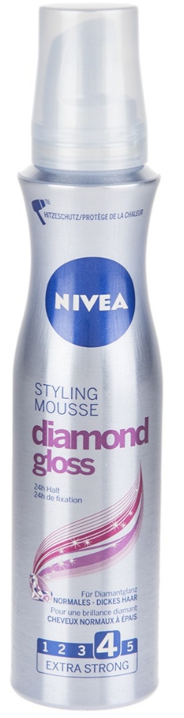 فراورده های حالت دهنده ،نرم کننده وتثبیت کننده آرایش مو (اسپری ، موس و...) NIVEA Styling Mousse Diamond Gloss